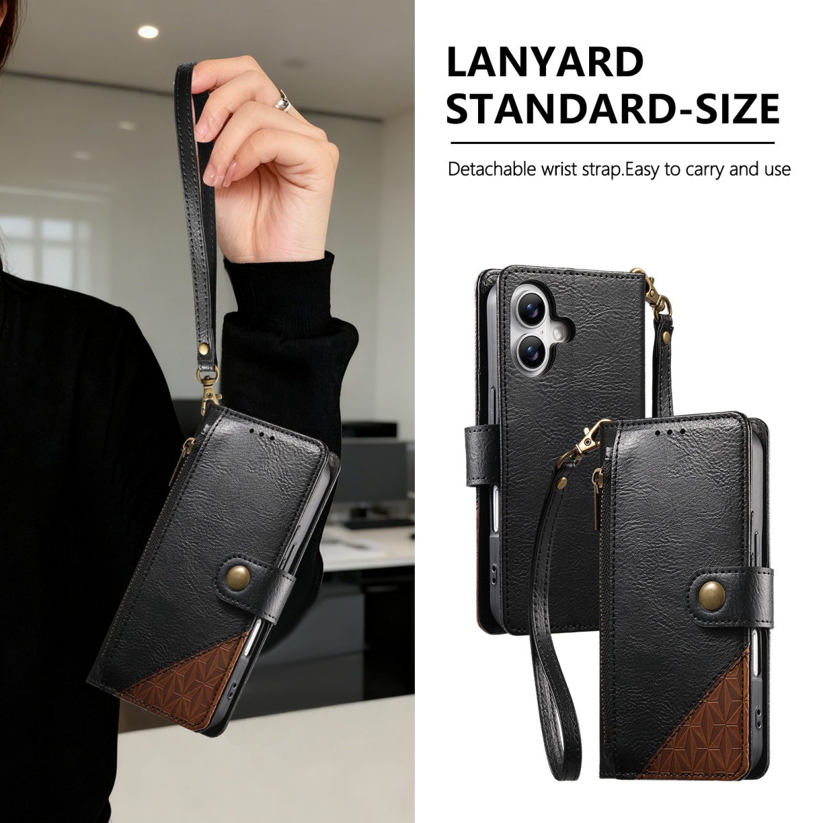 Leather Card Wallet - Dompet Lipat Kulit PU dengan Tali