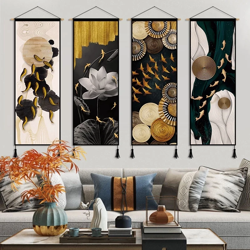 Dekorasi lukisan gulungan gant - Luxury Lifestyle Pictures ulasan dan harga