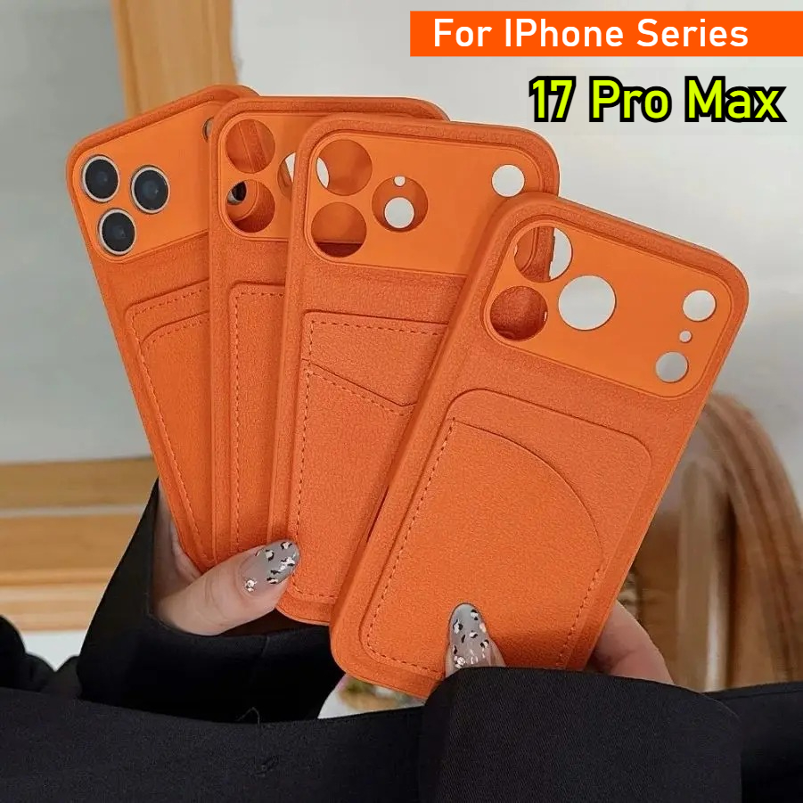 Casing Dompet Kulit Warna Oran - Leather Card Wallet ulasan dan harga